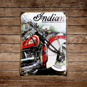 Cartel Chapa 25x35cm "Indian America's Pioneer Motocycle"