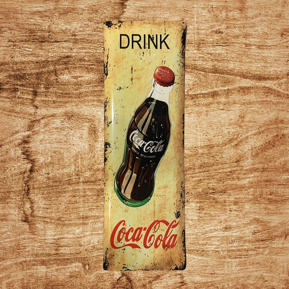 Cartel Chapa 32x100cm "COCA-COLA"