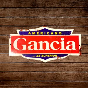 Cartel Chapa Form 41x20cm "AMERICANINO GANCIA"