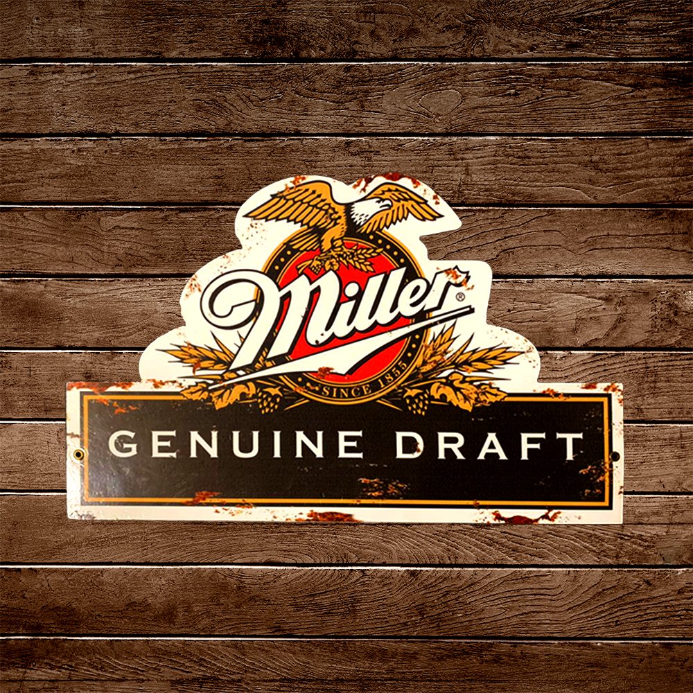 Cartel Chapa Form 28X44 cm "MILLER"